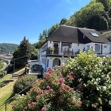 Saechsische-Schweiz-Ferienhaus-Wohnung-2-Mit-Hervorragendem-Panoramablick-Ueber-Das-Elbtal Königstein an der Elbe Eksteriør bilde