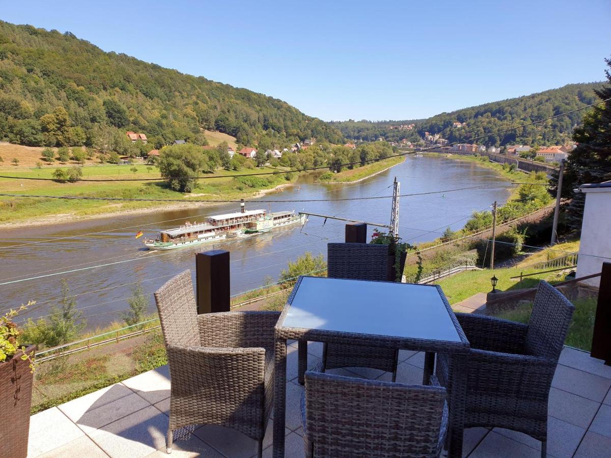 Saechsische-Schweiz-Ferienhaus-Wohnung-2-Mit-Hervorragendem-Panoramablick-Ueber-Das-Elbtal Königstein an der Elbe Eksteriør bilde
